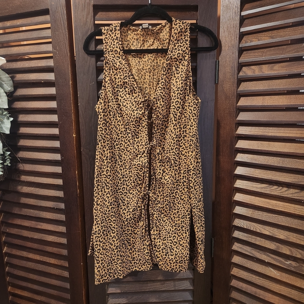 J. Crew Tan and Black Animal Print Dress